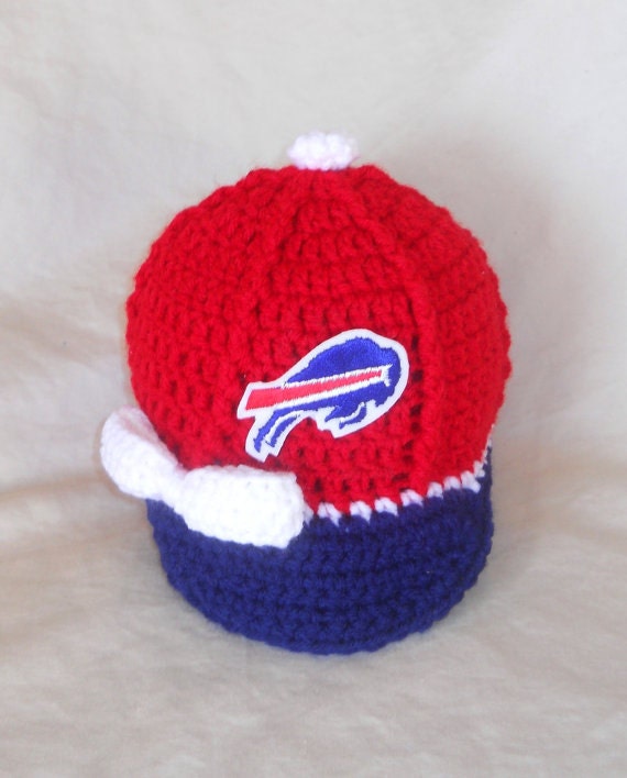 Buffalo Bills Inspired Crochet Baby Hat Cap Newsboywith