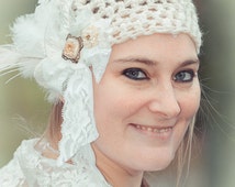 crocheted wedding head dresses