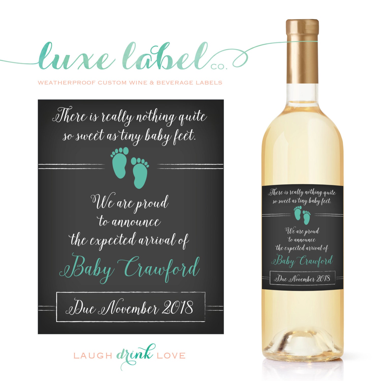 Pregnancy Announcement Custom Wine Labels Proud Parent
