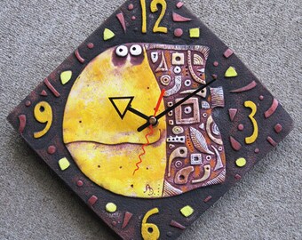 ceramic wall clock "Ecuador Fish"