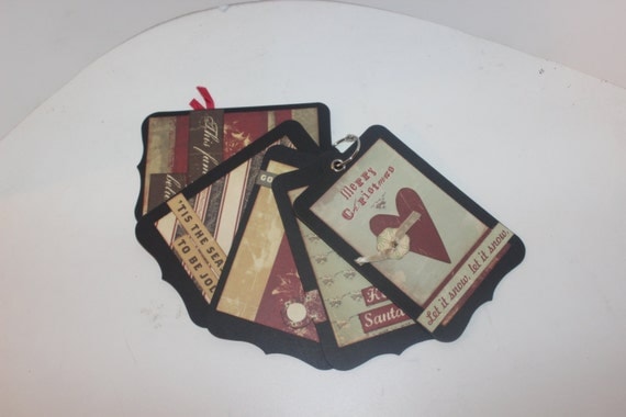 Christmas Tag Mini Album, 5 Chipboard Tags