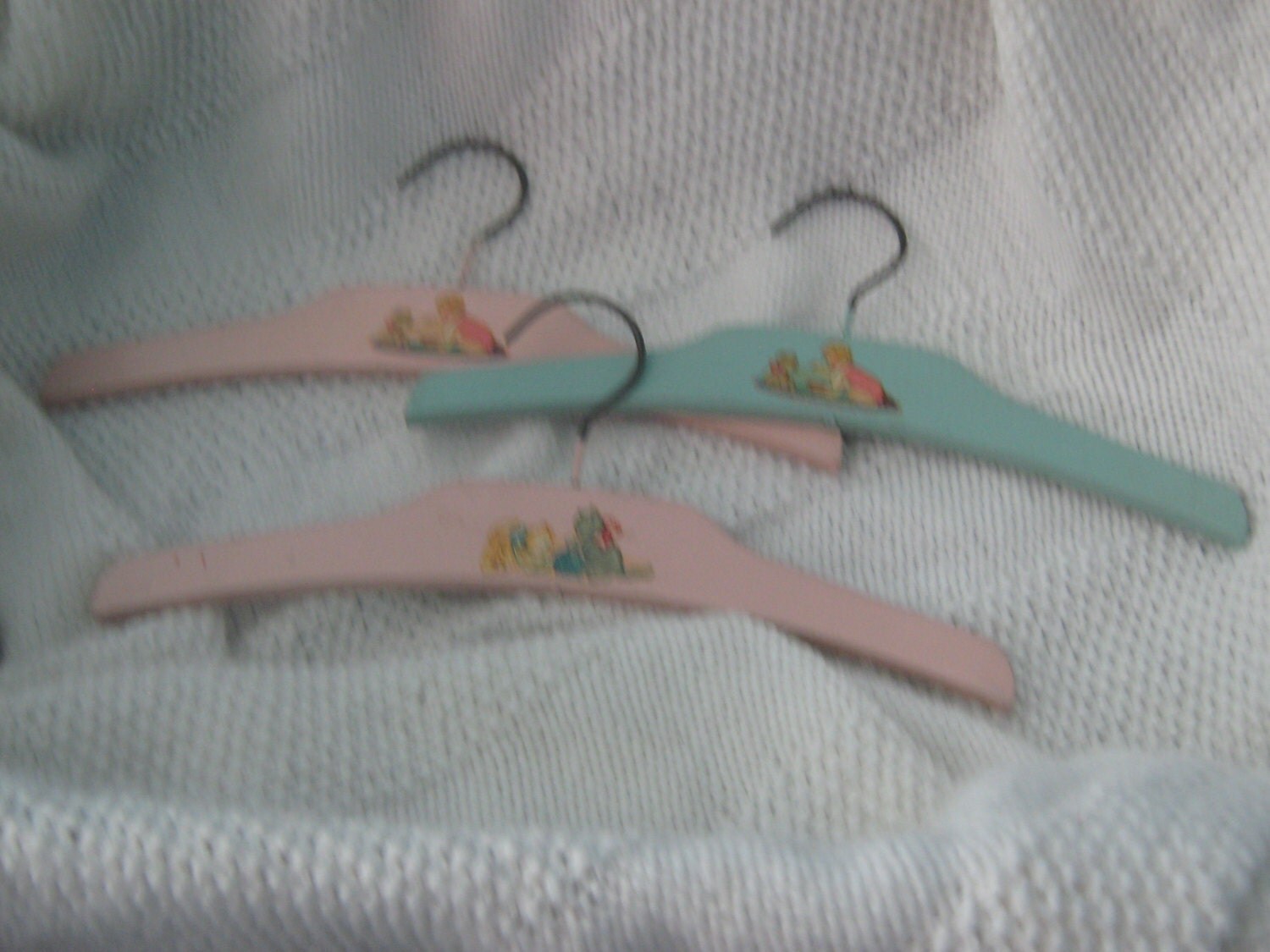 Vintage Wooden Baby Hangers circa 1950s Set of 3 Haute Juice