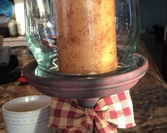 Rustic Glass Candle Stand or Candy Jar