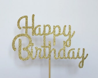 Happy Birthday Cake Topper. Pick your color! Glitter Cake Topper, Birthday Cake Topper