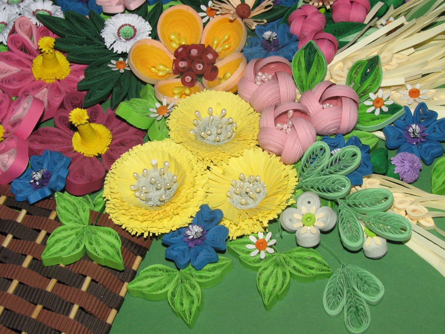 Quilling art 3D wall art picture Wildflowers Quilling handmade