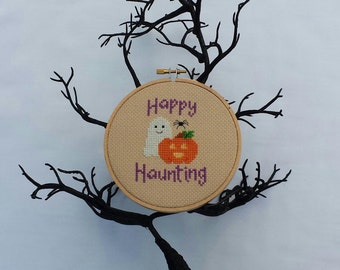Happy Haunting Halloween cross stitch - pattern only