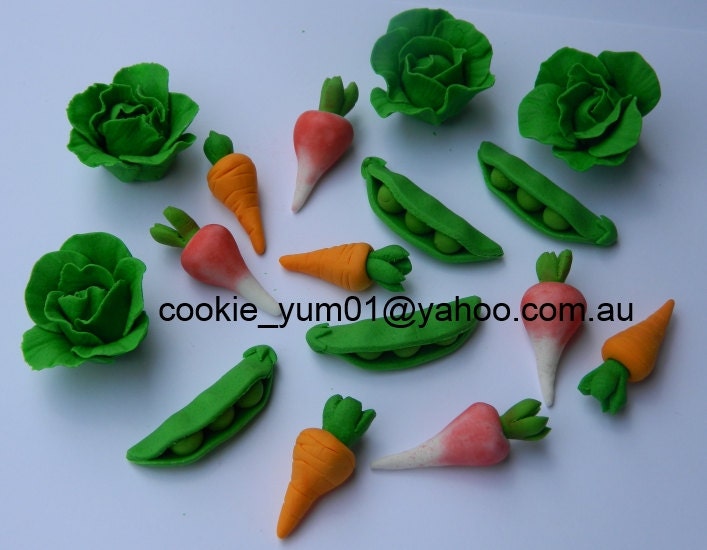 16 edible 3D VEGETABLES PETER Rabbit theme harvest farm garden
