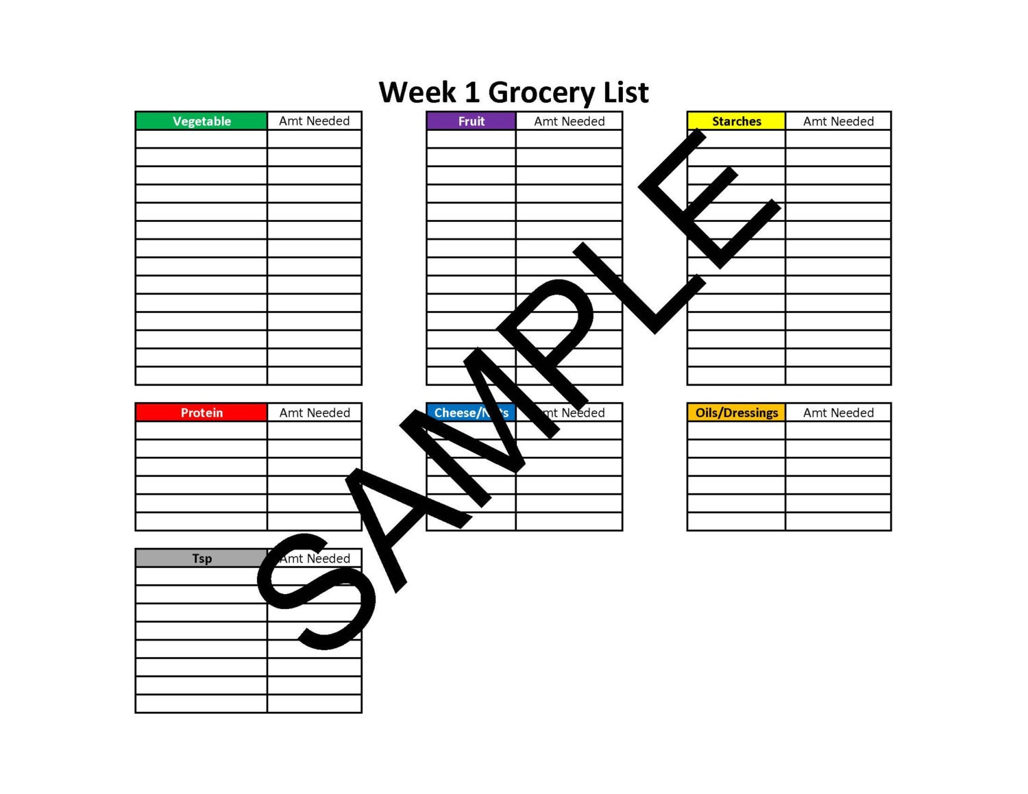 21 Day Fix Meal Planner 21002300 Calories