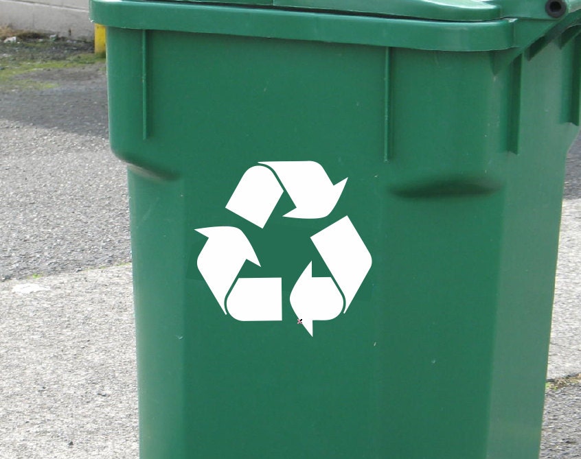 Set of 2 Recycle Symbol Vinyl Decals Recycle Decals Choose