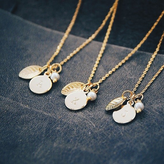 Personalized Necklace Monogram Necklace Bridesmaids Gift