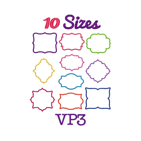 Frames Applique Embroidery Machine Embroidery VP3 Format File