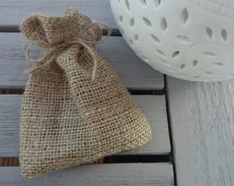 100 x hessian wedding favour bags small gift bags plain rustic bag