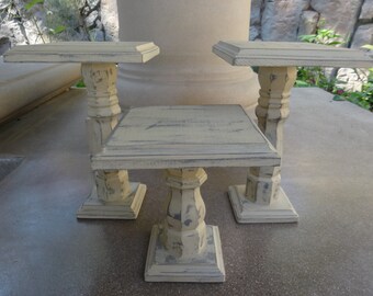 Rustic Wood Cake Stand/Shabby Chic/Pedestal