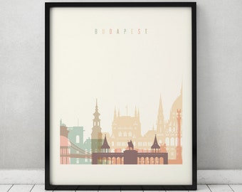 Budapest print, Poster, Wall art, Hungary Budapest skyline, City poster, Typography art, Home Decor, Digital Print, ArtPrintsVicky.