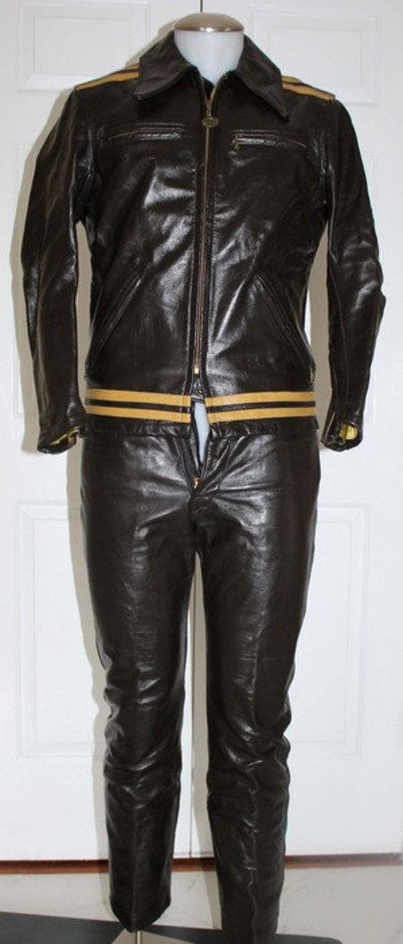 BATES Custom Leather Jacket & Pants / Motorcycle Suit by zibbo132