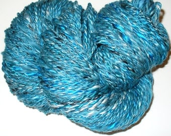 Handspun Wool Bamboo Silk Yarn Knitting Crochet