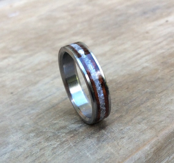Titanium Ring Wedding Ring Wood Ring Cocobolo Ring Wood