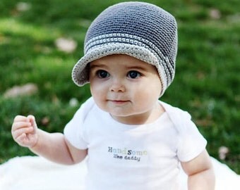 Newborn Hat, Baby Boy Hat, Crochet Baby Hat, Baby Newborn Hat, Newsboy Hat, Grey, Newborn Prop, Boy Newsboy Hat, Baby Boy