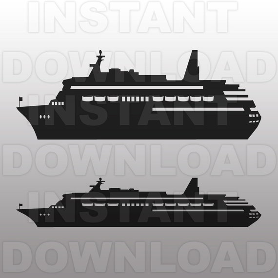 Cruise Ship SVG File Cutting Template-Clip Art for Commercial