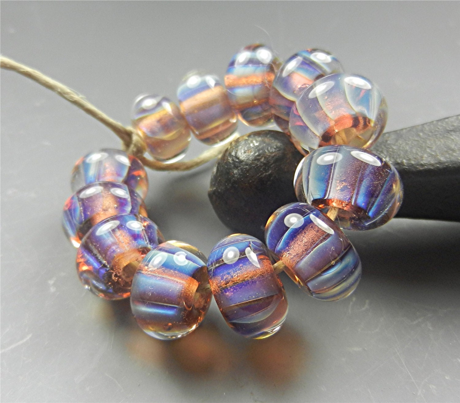 Sra Handmade Lampwork Glass Beads Donna Millard Silver Glass 9759