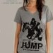 JUMP vneck shirt - equestrian collection - unisex - seen in Practical Horseman magazine