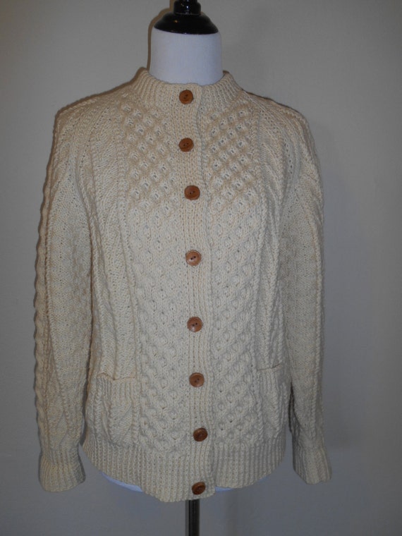 Vintage Wool Irish Ireland sweater handmade for Macy's