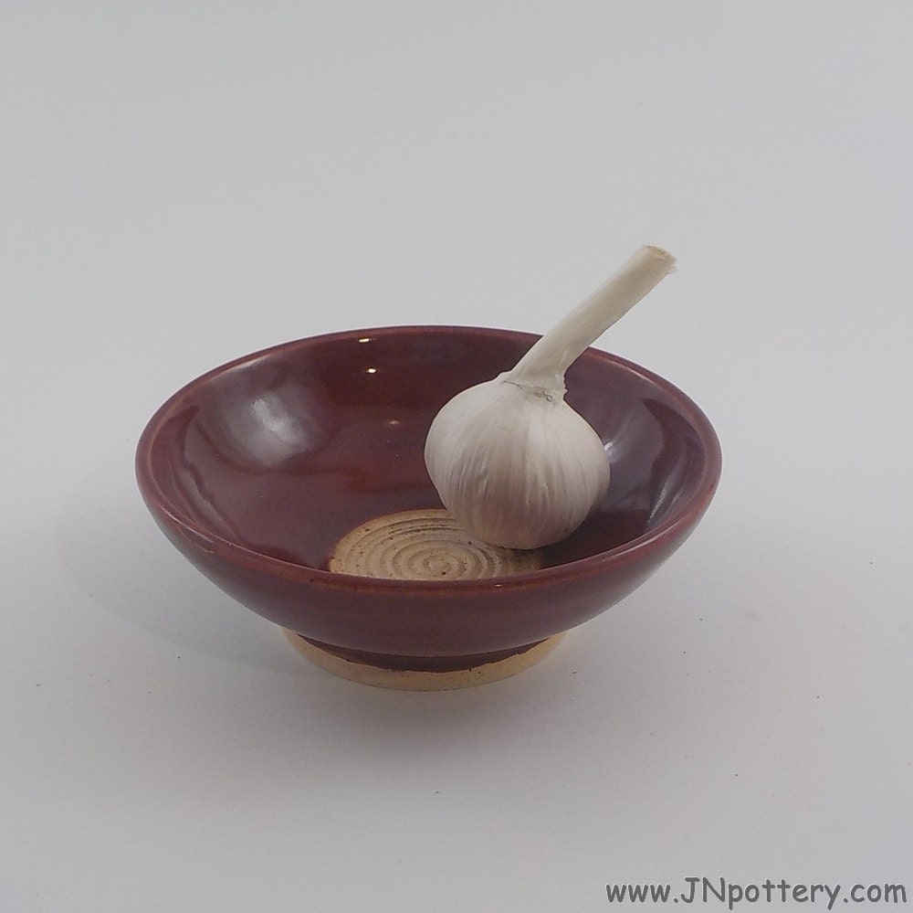 Ceramic Garlic Grater Bowl Stoneware Oil Dipping by JNpottery