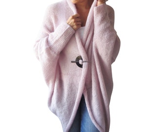 NEW! Plus Size Over Size Pink Wool Overcoat - Poncho - Cardigan