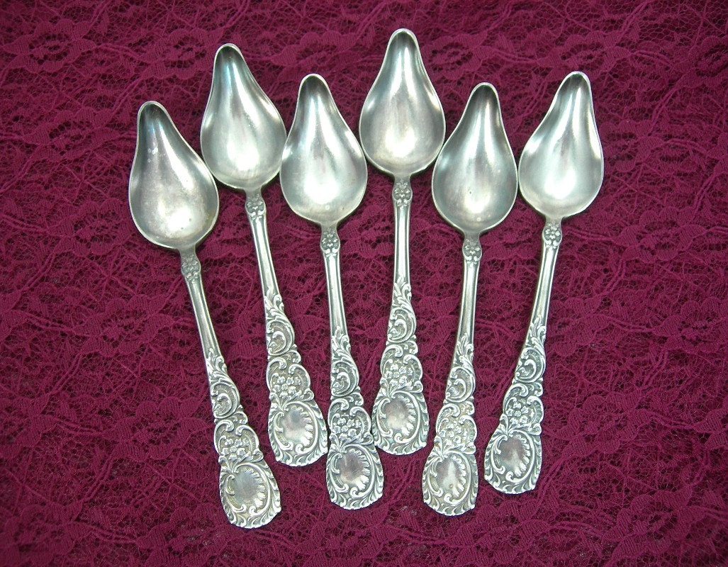 Silver Plate Grapefruit Spoons Set of 6 1847 Rogers Bros A1