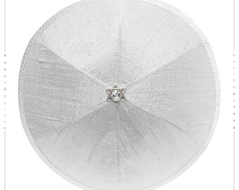 Kippah yarmulke. Dupioni silk. Jewish wedding - Bar Mitzvah - Shabbat - Yom Kippur.