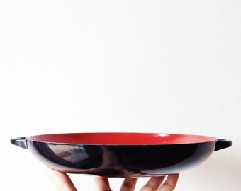 Vintage French Enamel Pan - caravelle, sizzling server