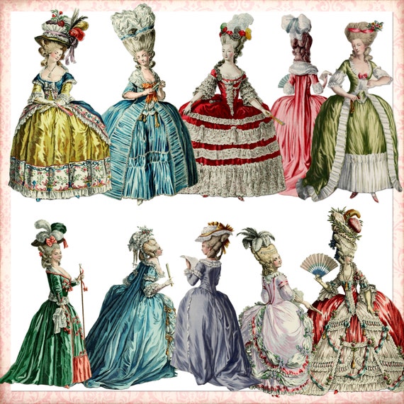 Series 1 Marie Antoinette Digital Set of 10 Paper Dolls