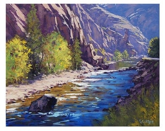 OIL PAINTING Colorado River Fine Art Impressionist by G.Gercken Award winning Artist