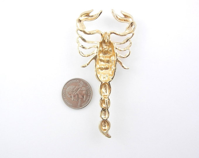 Large Gold-tone Scorpion Pendant Rhinestones