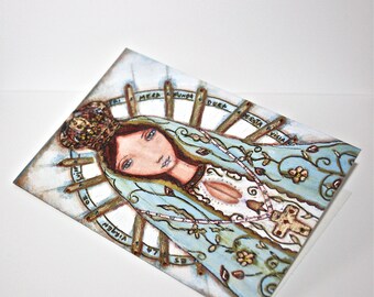 Our Lady of Lujan - Greeting Card 5 x 7 inches - Folk Art By FLOR LARIOS