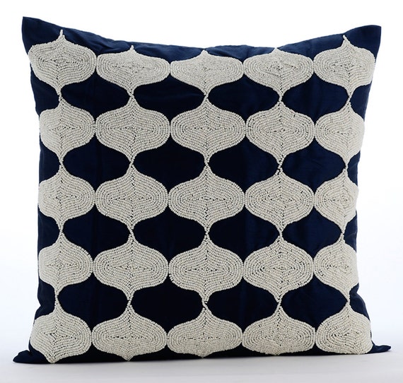 Navy Blue Pillow Covers Decorative Bed Pillows 20x20 Pillow