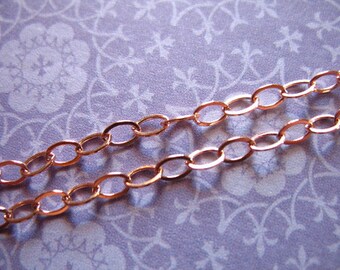 Shop Sale.. ROSE Gold Chain by the foot, 1.6 mm Flat Cable Necklace Chain, 14k Gold Fill, Heavier Weight, wholesale chain - ssgf sgf20 solo