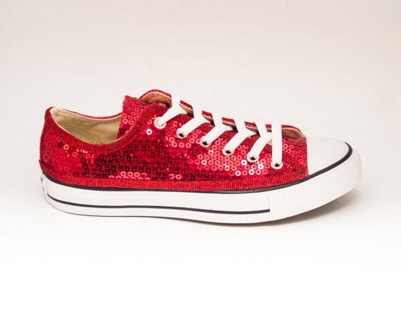 womens red glitter sneakers