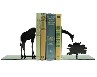 Giraffe Metal Art Bookends - Free USA Shipping