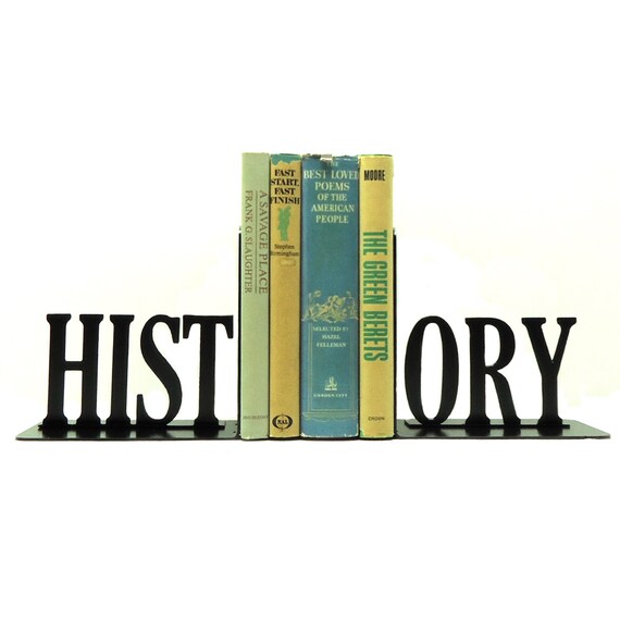 History Metal Art Bookends Free USA Shipping