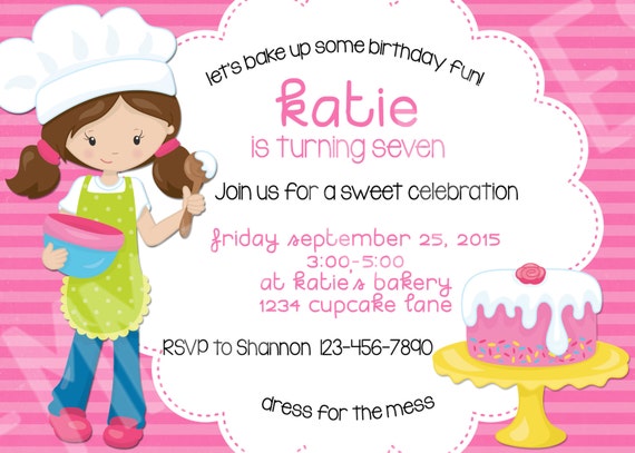 Custom Baking Birthday Invitation Il_570xn