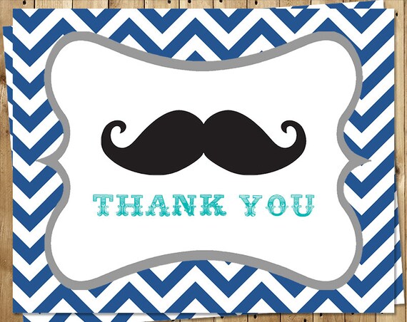 cards baby you shower thank chevron Shower, Man, Little Baby Chevron Birthday, You Thank Mustache Cards,