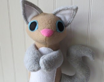 Gray Siamese Cat Plush, Cat Doll, Toy Cat