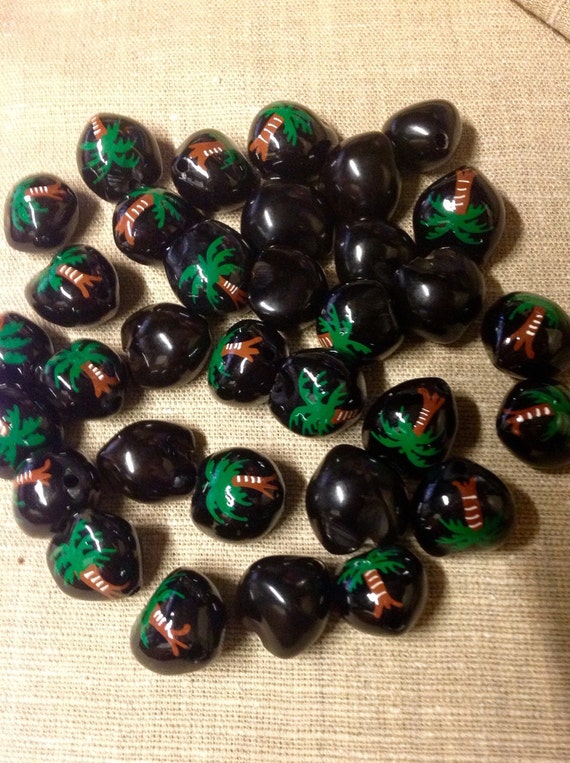 Kukui Nut Beads 32 Loose Lot Coconut Palm by IslandArtByBonnie