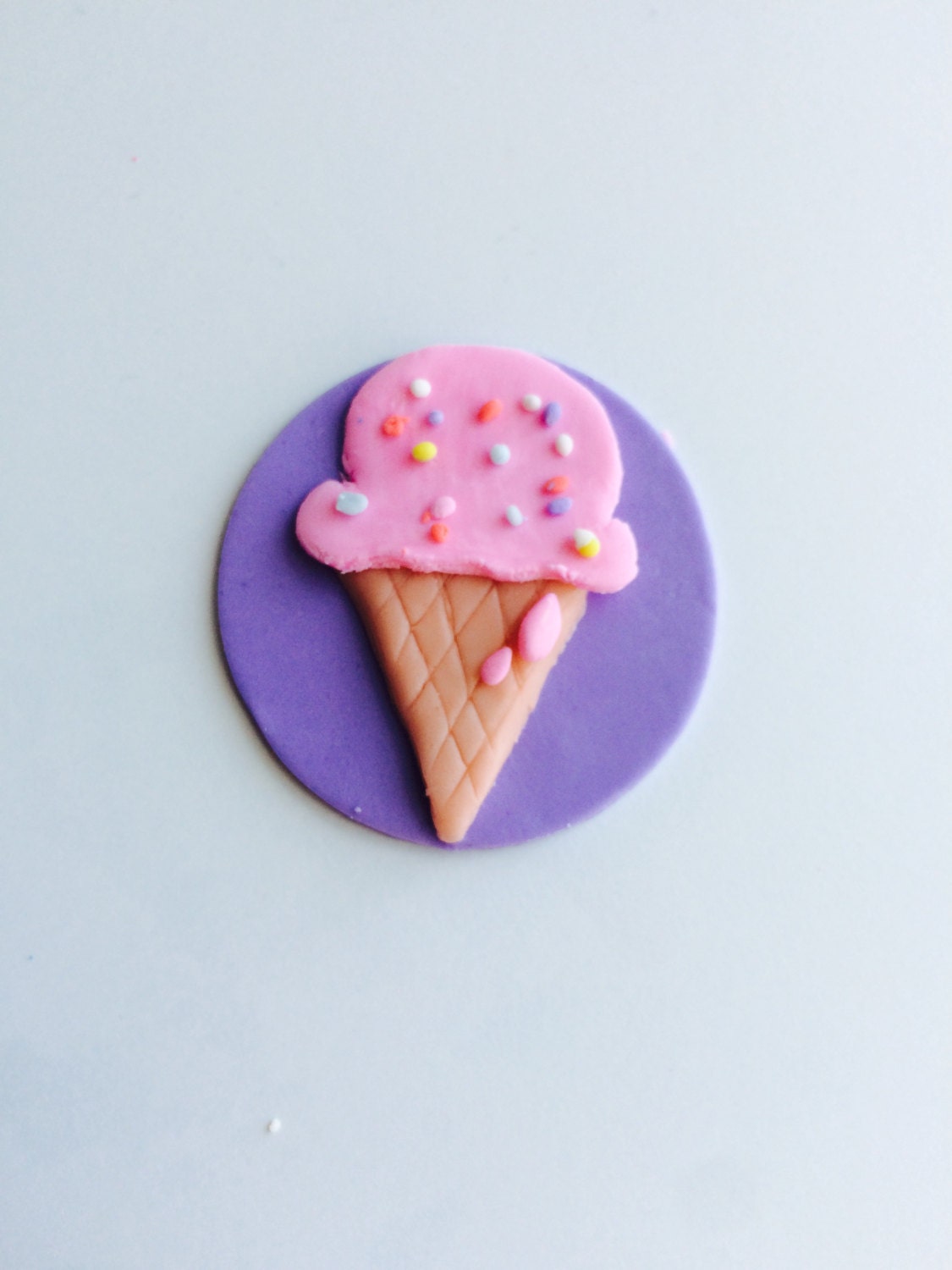 Handmade fondant edible icecream cone cupcake toppers
