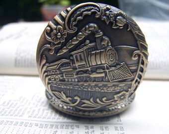 Train Pocket Watch Locket Watch Necklace Vintage Inspired Locket Necklace Mens Jewelry Gift for Him