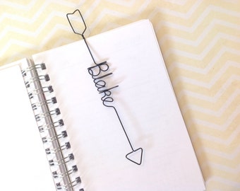 Personalized Bookmark Arrow Shaped, Personalized Wire Bookmark Arrow shaped
