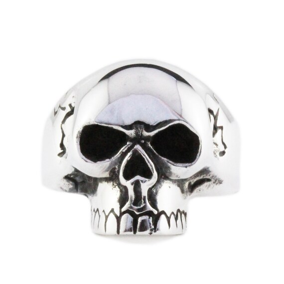 Silver Skull Ring Man Rings Custom by carpediemjewellery on Etsy