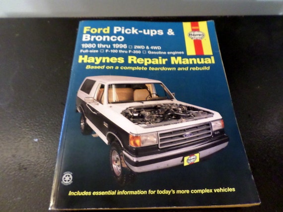 Ford pick-ups and bronco haynes repair manual pdf #8