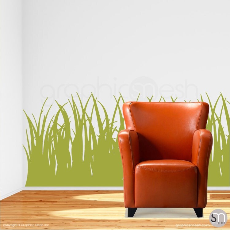 Tall GRASS WALL DECALS vinyl stickers Interior by decalsmurals
